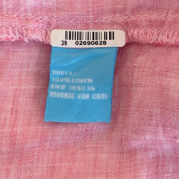 J.McLaughlin Fallon Pink Linen Popover Shirt Tunic XL - Picture 6 of 6